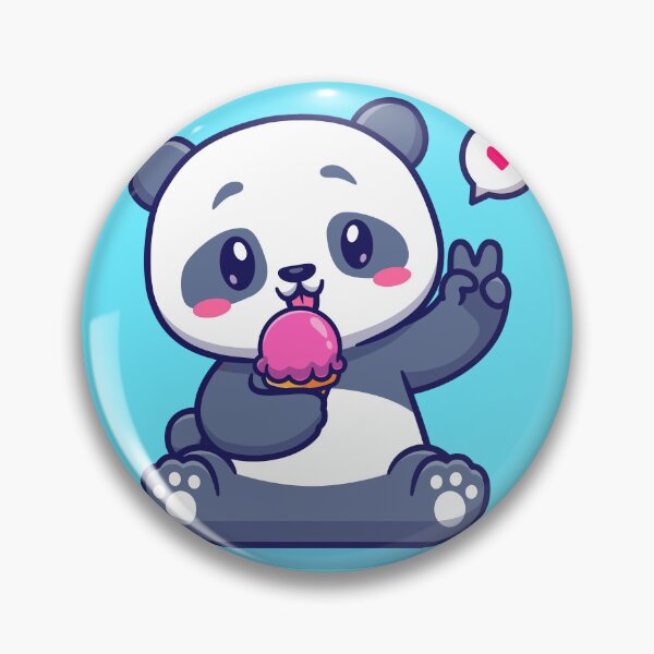 Item preview, Cute Panda Eating Ice Cream - Cartoon Vector Food Icon designed and sold by hjian8219.