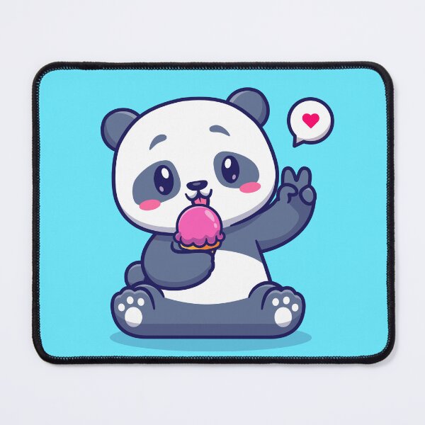 Item preview, Cute Panda Eating Ice Cream - Cartoon Vector Food Icon designed and sold by hjian8219.