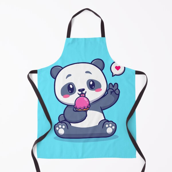 Item preview, Cute Panda Eating Ice Cream - Cartoon Vector Food Icon designed and sold by hjian8219.