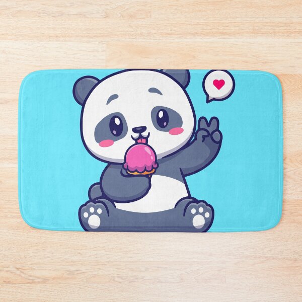 Item preview, Cute Panda Eating Ice Cream - Cartoon Vector Food Icon designed and sold by hjian8219.