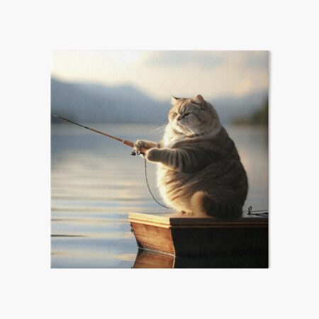 Fishing Cat Art Board Prints for Sale