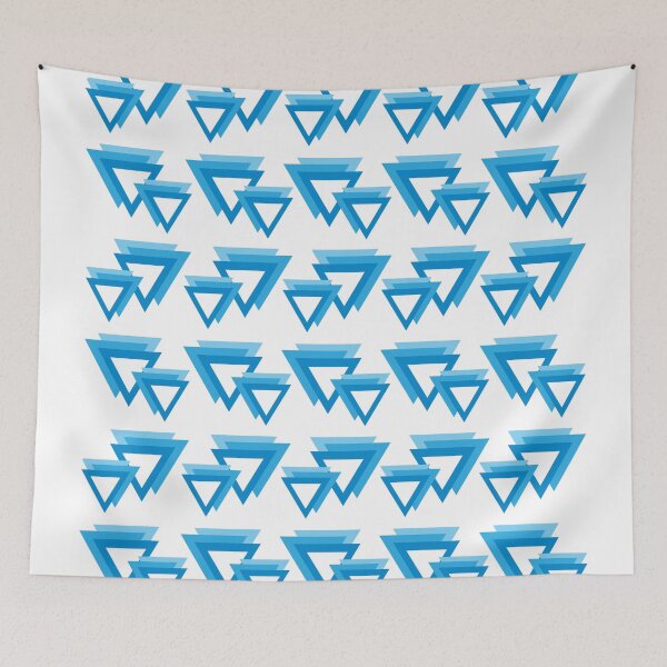 Item preview, geometric blue triangles design designed and sold by CREATINERY.