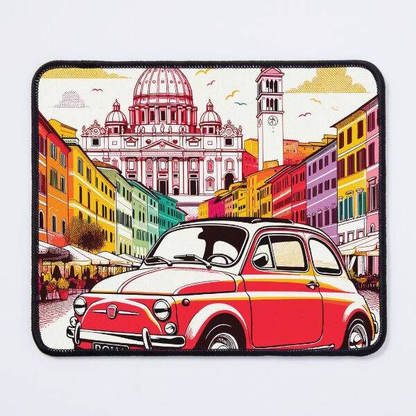 Item preview, Beautiful illustration of a 500 in Rome old car vintage collection designed and sold by Martymcflay.