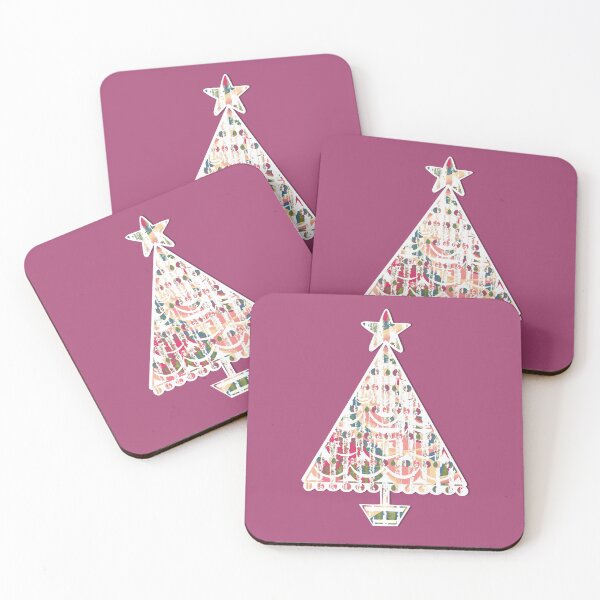 Item preview, "Elegant Christmas Tree" | Pink Background designed and sold by LiseHoltArt.