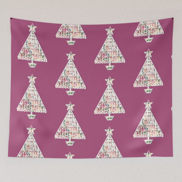 Item preview, "Elegant Christmas Tree" | Pink Background designed and sold by LiseHoltArt.