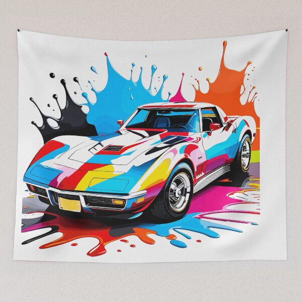 Item preview, Muscle vintage american chevy Corvette C3 1970 flashy pop designed and sold by Martymcflay.