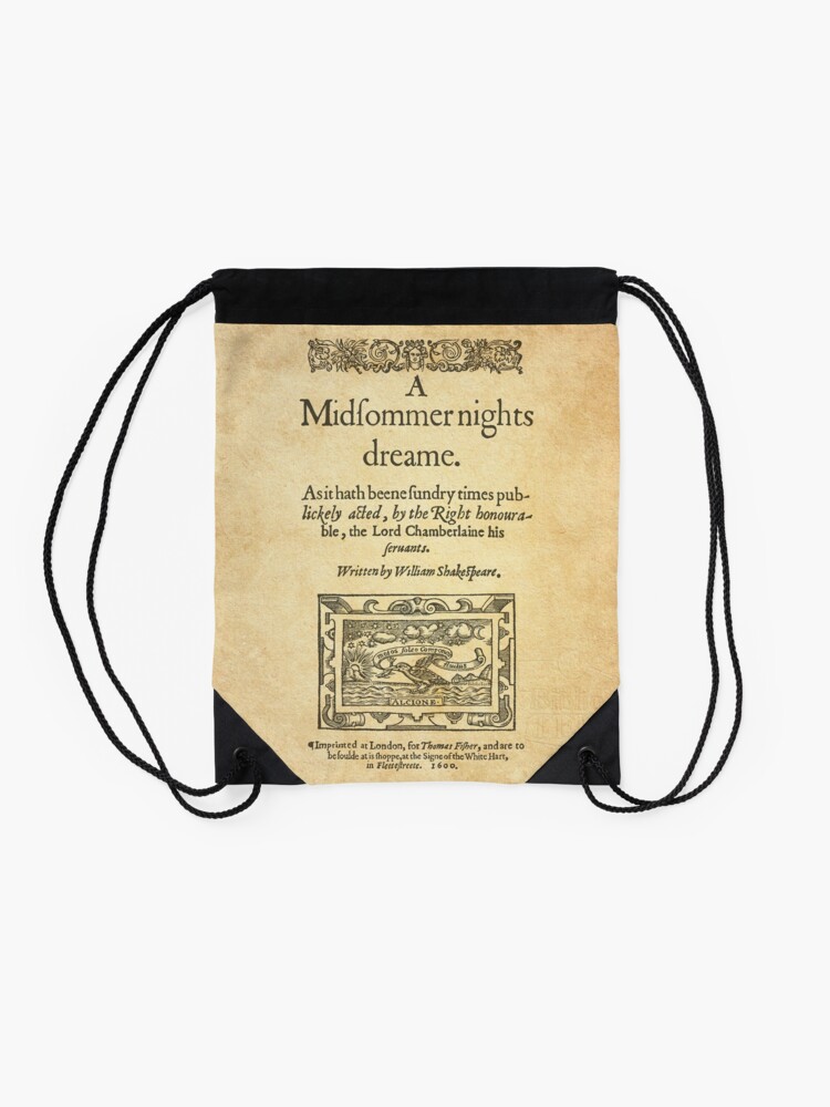 Alternate view of Shakespeare, A midsummer night's dream 1600 Drawstring Bag