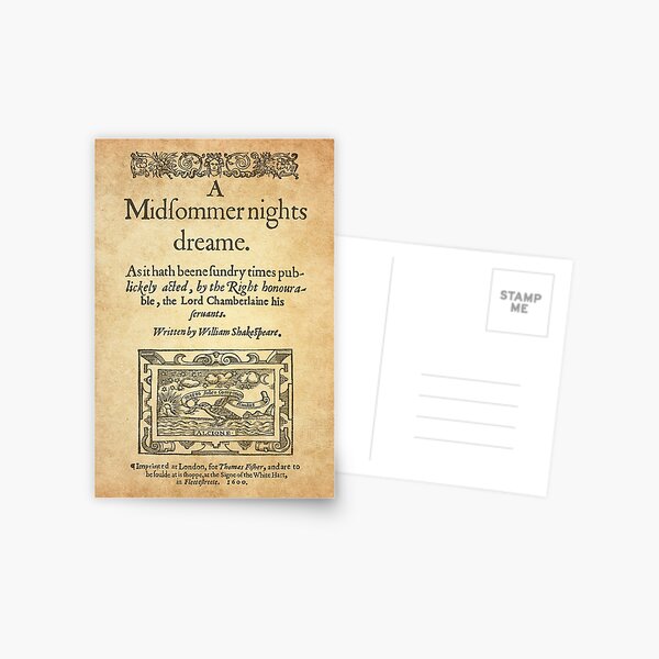 Shakespeare, A midsummer night's dream 1600 Postal