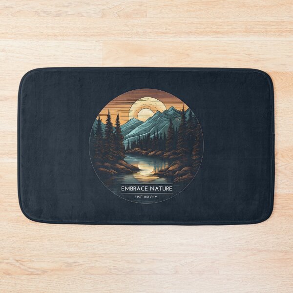 Item preview, Embrace Nature, Live Wildly Outdoors Sunset Illustration designed and sold by meganohm.