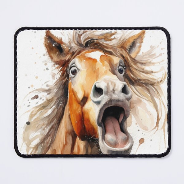 Item preview, funny horse head photo, this is a silly horse photo, water color horse, horse head paintings, white horse face designed and sold by Wyokid.