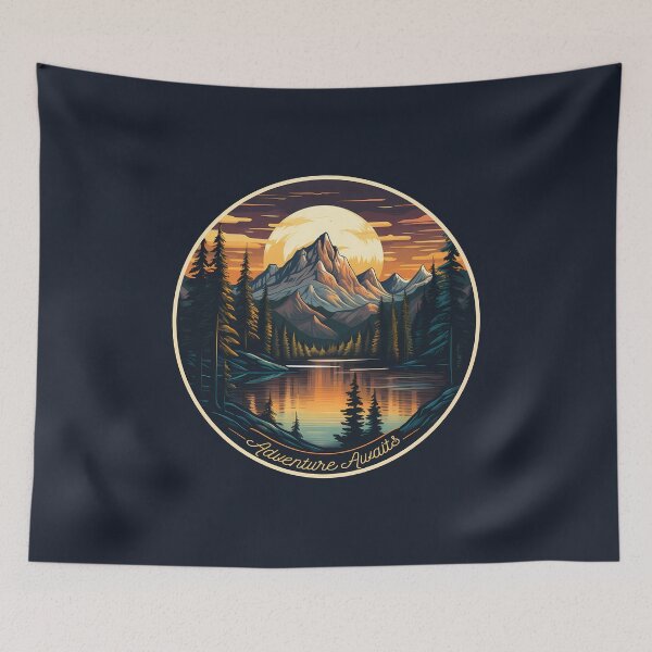 Item preview, "Adventure Awaits" Nature Wilderness Sunset Design designed and sold by meganohm.