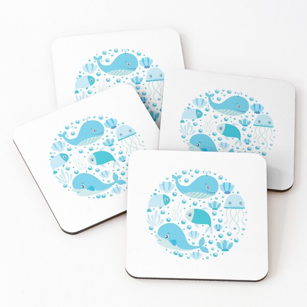 Item preview, cute ocean animal circle set, ocean animal circle, cool ocean animal designed and sold by GreyStanzione1.