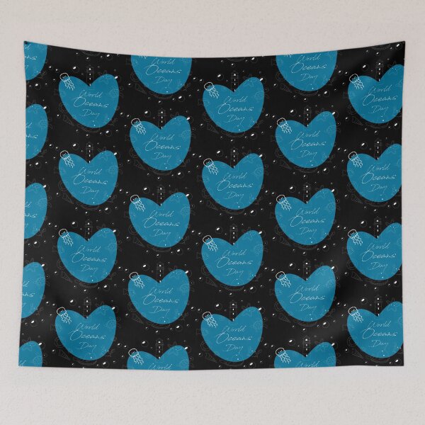 Item preview, world ocean’s day, ocean animal heart decoration, blue heart ocean animal designed and sold by GreyStanzione1.