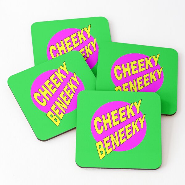 Item preview, Cheeky Beneeky, Yellow Bold Font on Pink Circle designed and sold by AASparksDesigns.