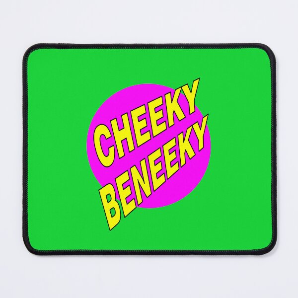 Item preview, Cheeky Beneeky, Yellow Bold Font on Pink Circle designed and sold by AASparksDesigns.