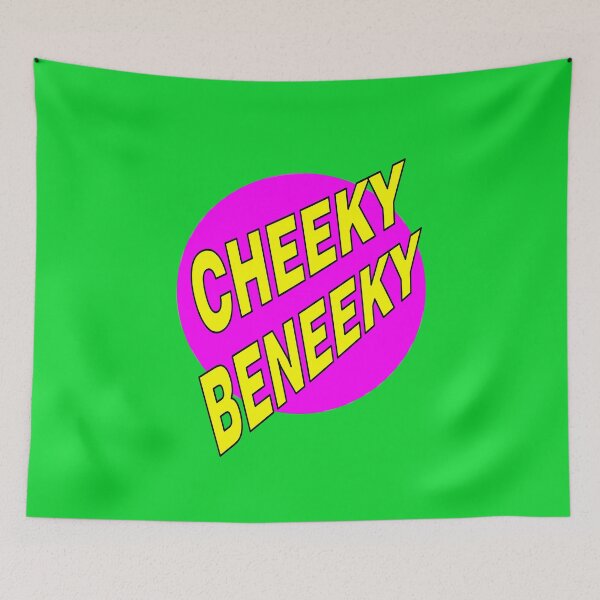 Item preview, Cheeky Beneeky, Yellow Bold Font on Pink Circle designed and sold by AASparksDesigns.