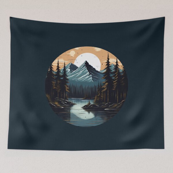 Item preview, Golden Hour Amongst the Forest River Reflection Nature Adventure designed and sold by meganohm.