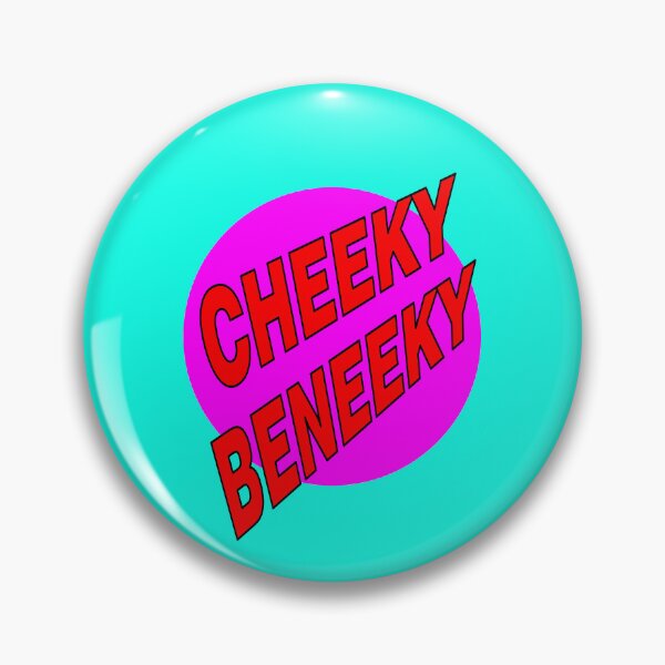 Item preview, Cheeky Beneeky, Red Bold Font on Pink Circle designed and sold by AASparksDesigns.
