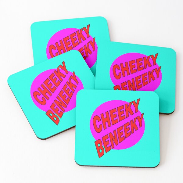 Item preview, Cheeky Beneeky, Red Bold Font on Pink Circle designed and sold by AASparksDesigns.