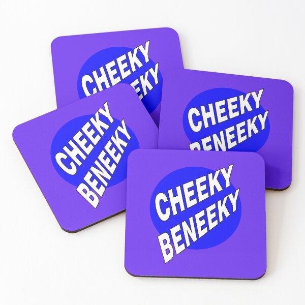 Item preview, Cheeky Beneeky, White Bold Font on Blue Circle designed and sold by AASparksDesigns.