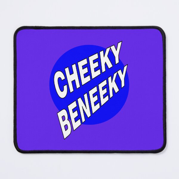 Item preview, Cheeky Beneeky, White Bold Font on Blue Circle designed and sold by AASparksDesigns.