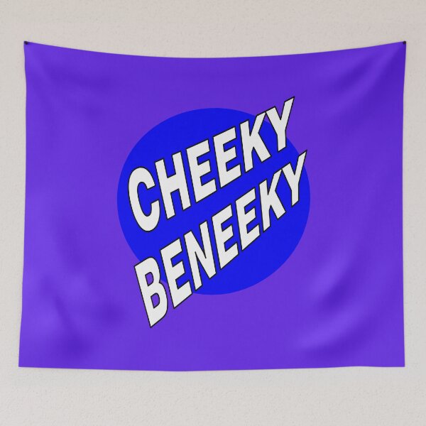 Item preview, Cheeky Beneeky, White Bold Font on Blue Circle designed and sold by AASparksDesigns.