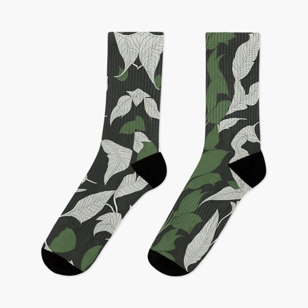Item preview, Green and White branches vines in black background designed and sold by Carlos Gudino.