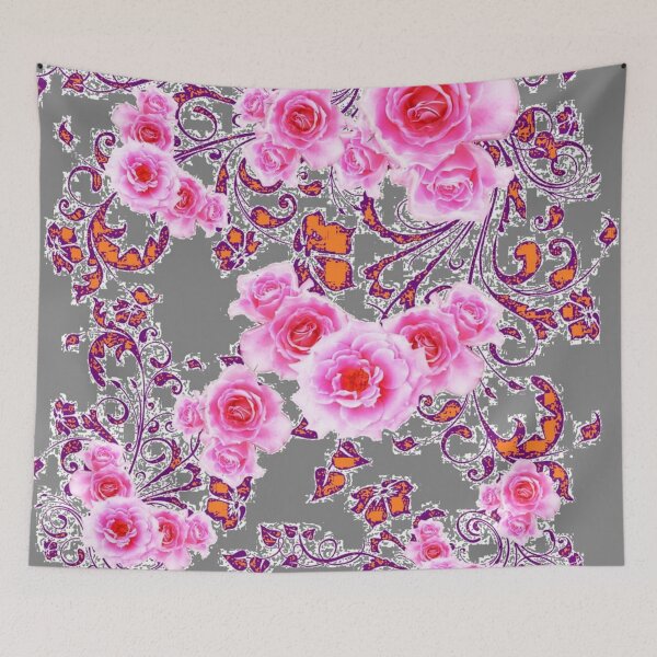 Item preview, PINK ROSES GRAY ABSTRACT ART designed and sold by sharlesart.