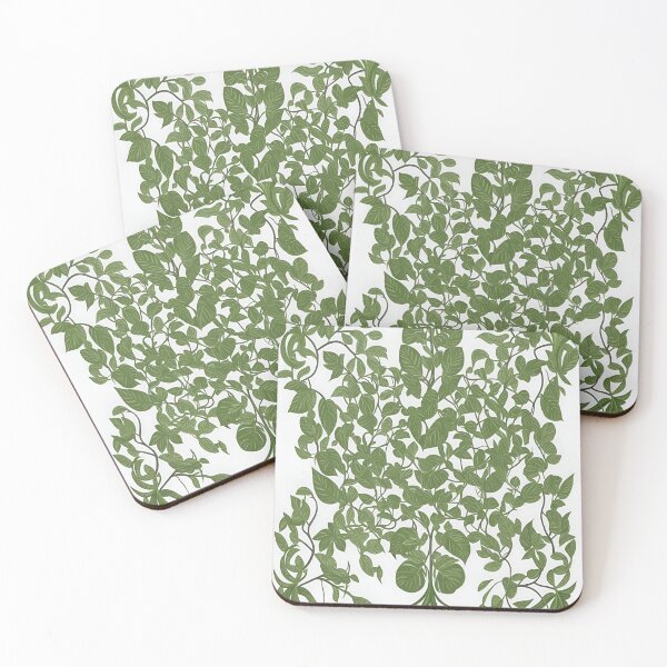Item preview, Green leaves and branches in white background designed and sold by Carlos Gudino.