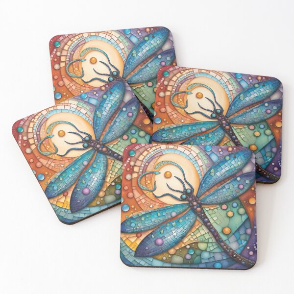 Item preview, Colorful Mosaic Dragonfly Nature designed and sold by purplesensation.