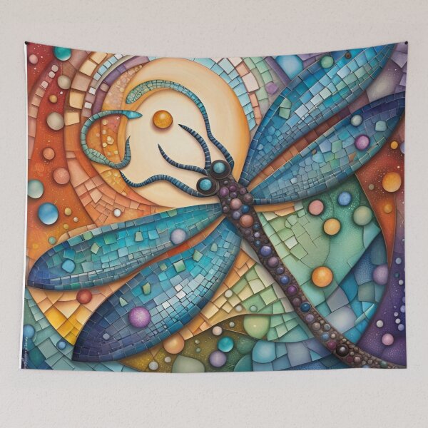 Item preview, Colorful Mosaic Dragonfly Nature designed and sold by purplesensation.