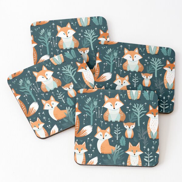 Item preview, Cute Red Fox Pattern Abstract Geometric Animals designed and sold by LynZorHome.