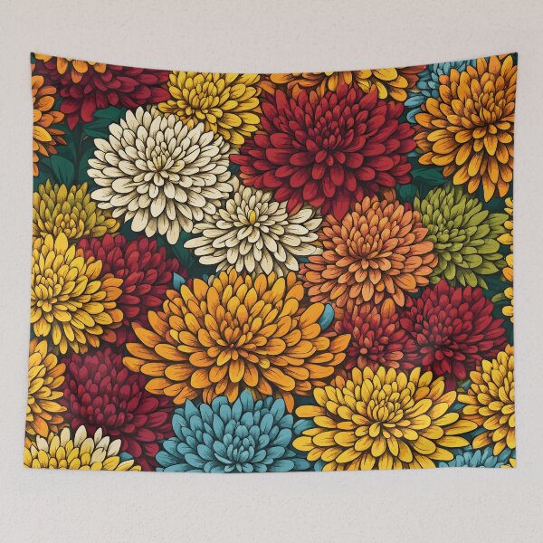 Item preview, Chrysanthemum Flowers Pattern designed and sold by WildlifeInc.