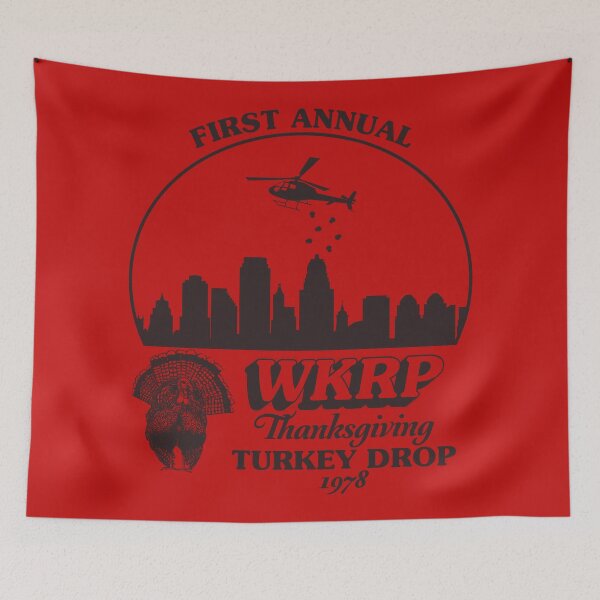 Item preview, WKRP Thanksgiving Turkey Drop designed and sold by TeeArcade84.