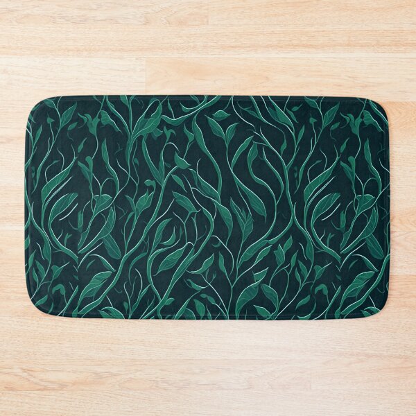 Item preview, intricate Green branches vines in black background designed and sold by Carlos Gudino.