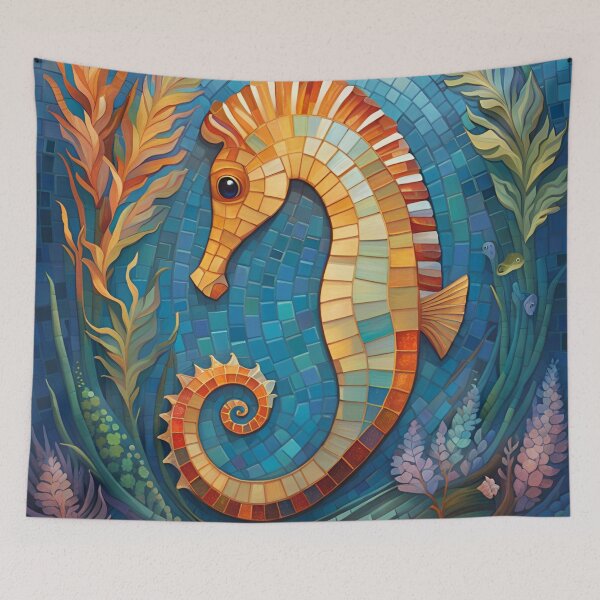 Item preview, Mosaic Seahorse Bright and Colorful designed and sold by purplesensation.