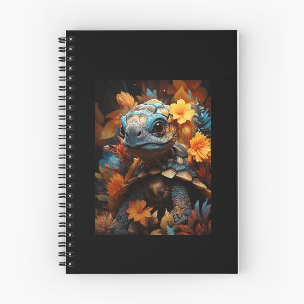 Item preview, A Colorful Turtle with Yellow-orange Flowers designed and sold by Timothystore-.