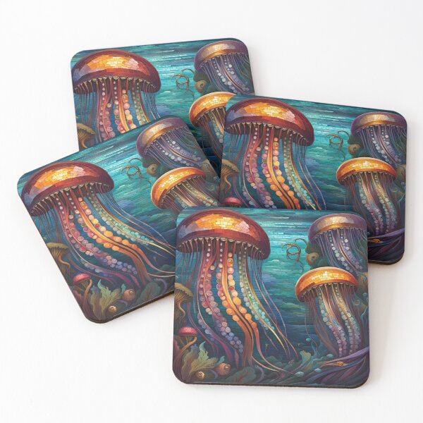 Item preview, Mosaic Jellyfish Under the Blue Sea designed and sold by purplesensation.