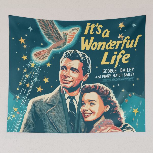 Item preview, It's A Wonderful Life - Christmas Movie Every Time A Bell Rings An Angel gets its wings Vintage designed and sold by Dolphin Graphic.