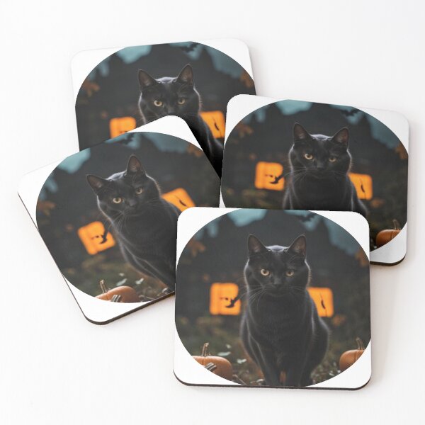 Item preview,  cat, devil, pumpkins, halloween,moonlight designed and sold by EkkaArt.