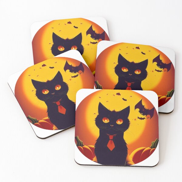 Item preview,  cat, devil, pumpkins, halloween,moonlight designed and sold by EkkaArt.