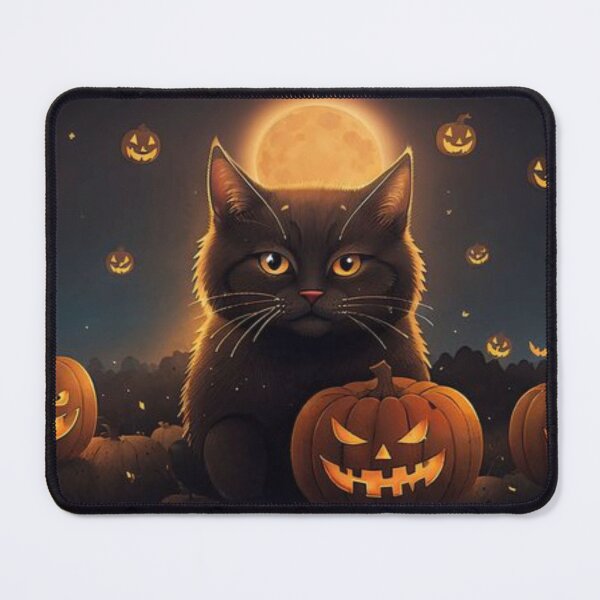 Item preview,  cat, devil, pumpkins,  halloween,moonlight designed and sold by EkkaArt.