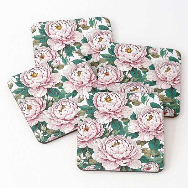 Item preview, Pink Peonies Flower Pattern on White  designed and sold by GraphicsClub.