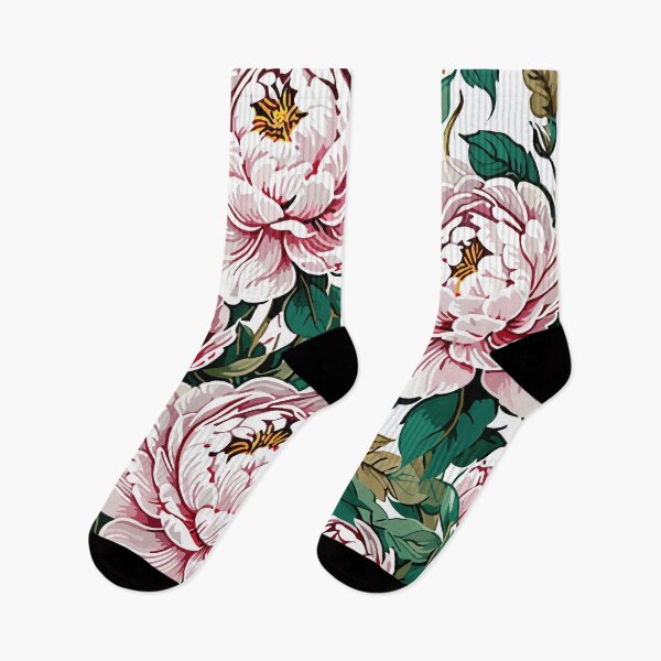 Item preview, Pink Peonies Flower Pattern on White  designed and sold by GraphicsClub.