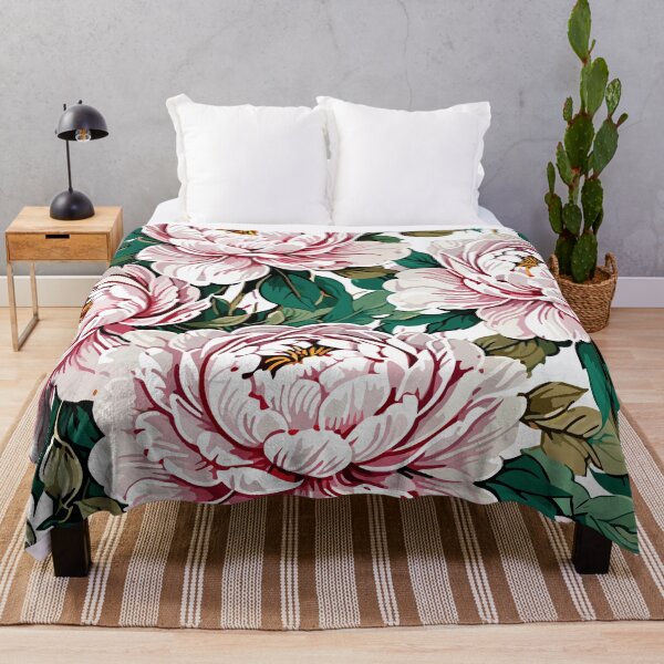 Item preview, Pink Peonies Flower Pattern on White  designed and sold by GraphicsClub.