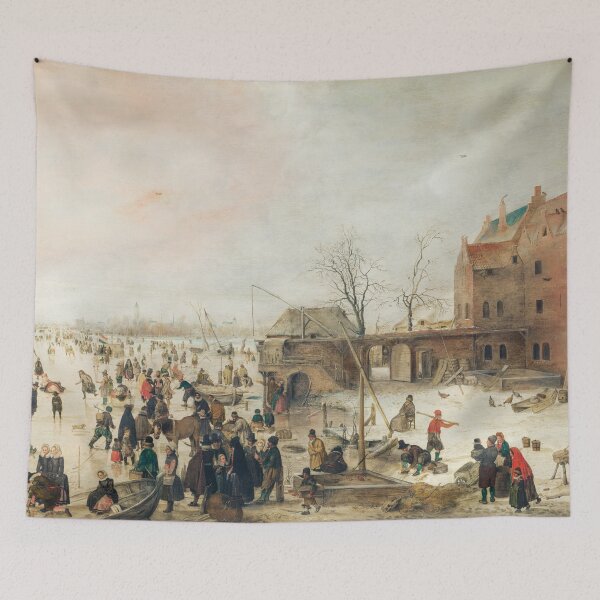 Item preview, Hendrick Avercamp Winter Ice Scene Vintage Town Painting designed and sold by TheSoulOfArt.