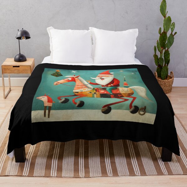 Item preview, Funny Santa on Horse designed and sold by UniqueArtGifts.