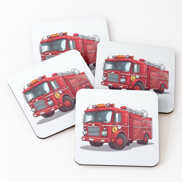 Item preview, Cartoon Style Firetruck Painting Drawing Logo Sticker, wall arts, Art Prints and More designed and sold by Kevin Lou.