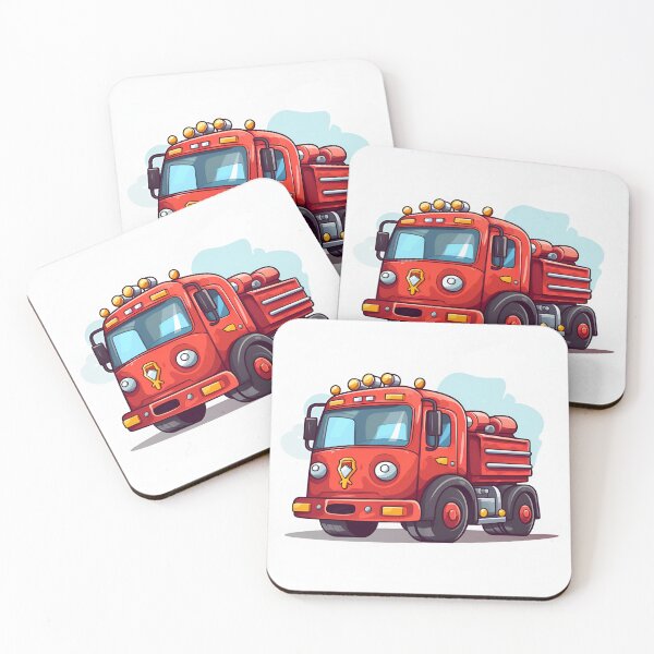 Item preview, Cartoon Style Firetruck Painting Drawing Logo Sticker, wall arts, Art Prints and More designed and sold by Kevin Lou.