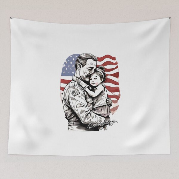 Item preview, girl hugs her grandfather on Veterans Day[emo009] designed and sold by Goodsallday.